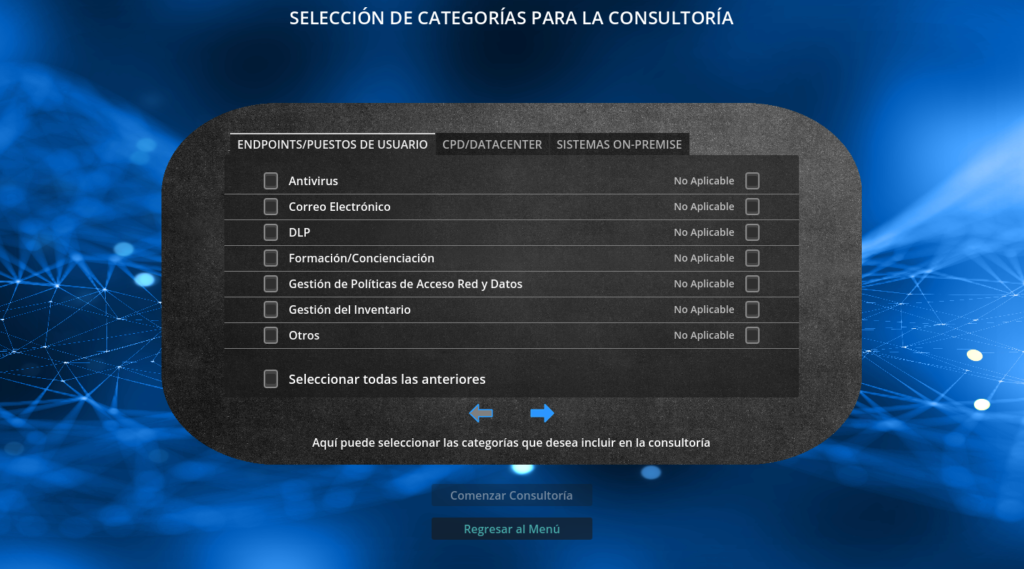 seleccion categorias
